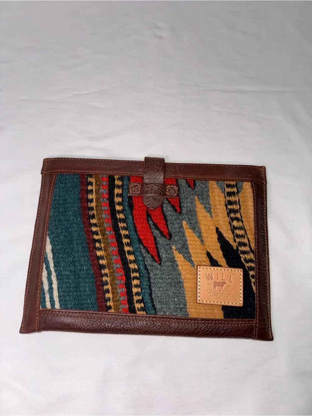 WILL Leather Aztec Patchwork Tablet Sleeve/Clutch in Multi-Color
